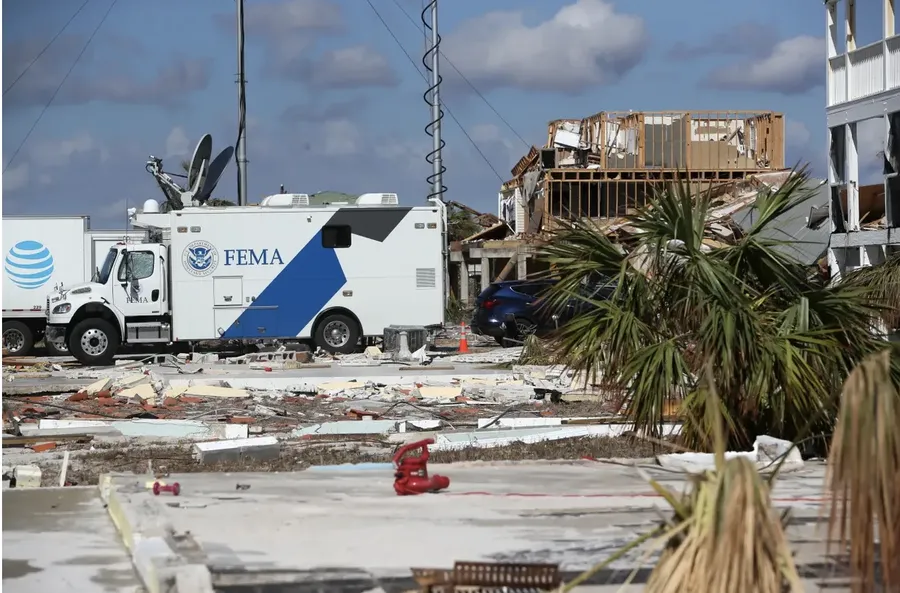 A FEMA mobile command center in Mexico Beach